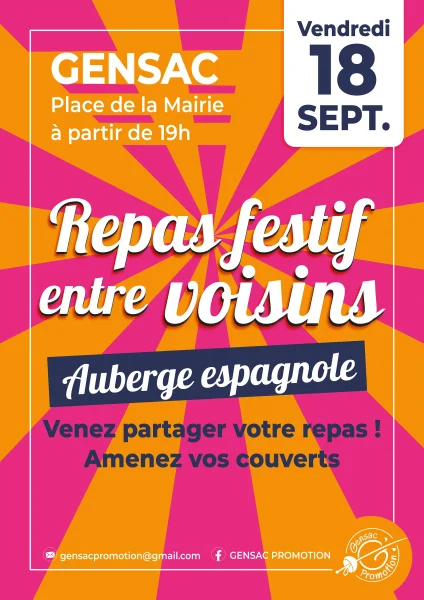 Repas festif entre voisins à Gensac
