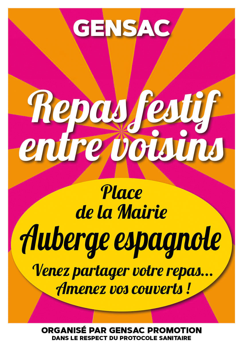 Affiche repas festif entre voisins