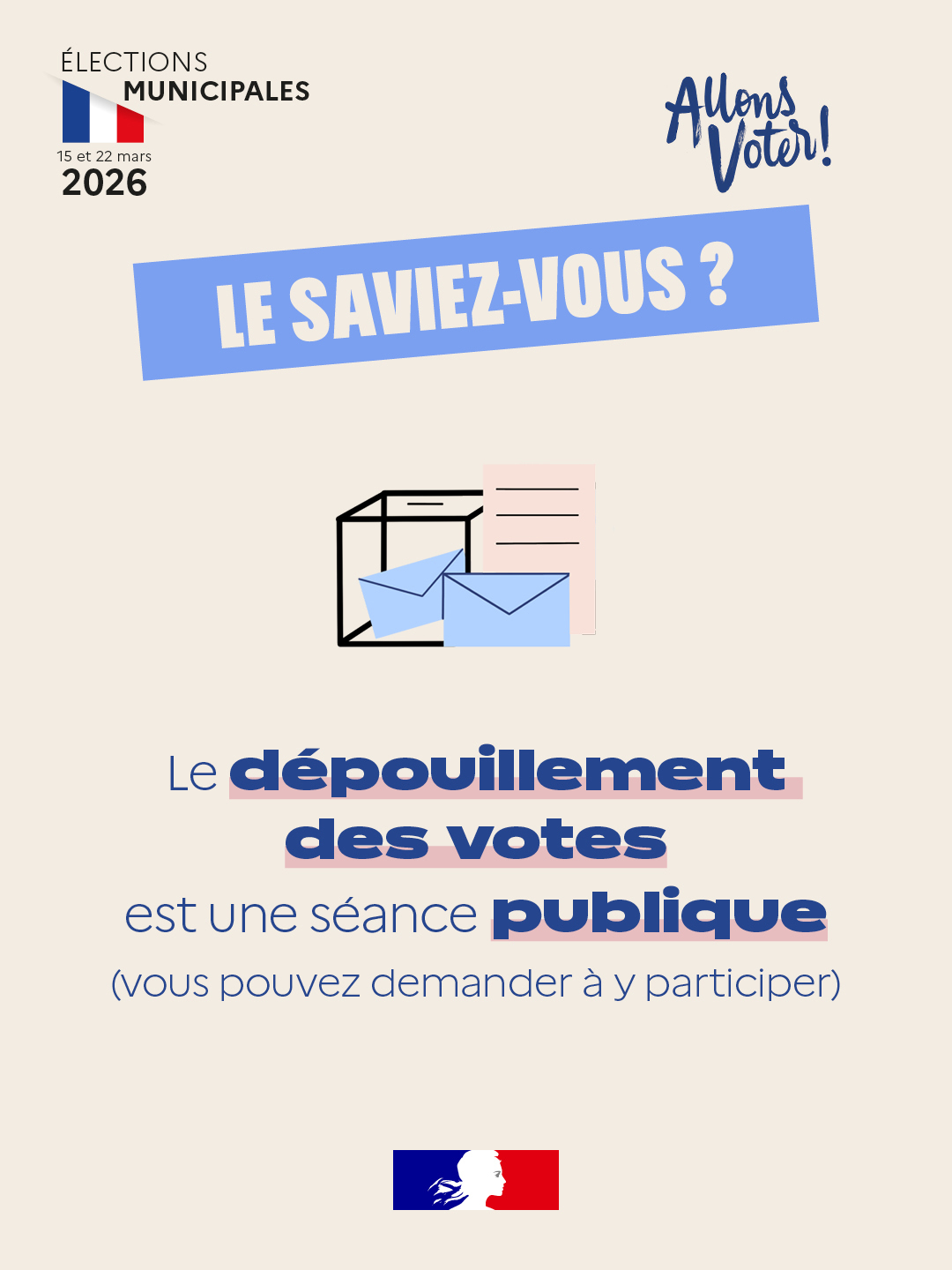 Le dépouillement des votes est une séance publique
