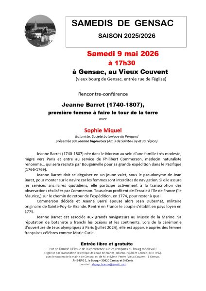 Conférence sur Jeanne Barret
