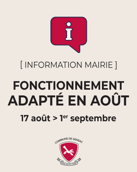 [INFO MAIRIE] Accueil et services en août