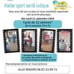 Une éducatrice sportive se déplace chez vous pour proposer des activités douces, ludiques et adaptées. Inscriptions auprès d’Allo Seniors au 06 07 22 09 71.