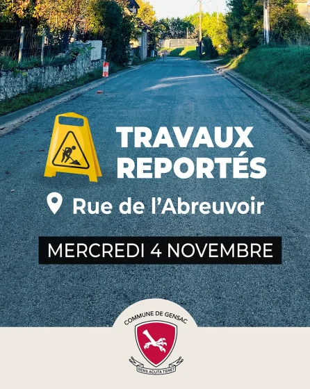 [TRAVAUX VOIRIE – REPORT] Rue de l&rsquo;Abreuvoir